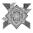 A geometric pattern inspired by the movements of jiu jitsu tattoo design idea