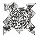 A geometric pattern inspired by the movements of jiu jitsu tattoo design idea