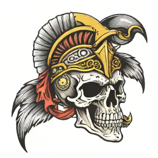 spartan skull half sleev tattoo tattoo design idea