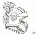 fire helmet 137 life death tattoo design idea