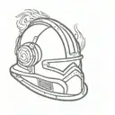 fire helmet 137 life death tattoo design idea