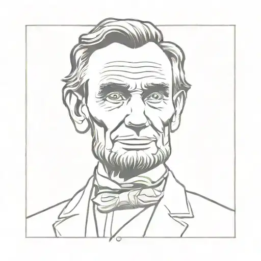 Generate an Abraham Lincoln tatoo  portrait tattoo design idea