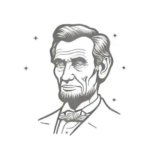 Generate a very simplistic Abraham Lincoln tatoo  portrait tattoo design idea