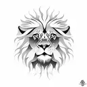 A majestic lion surrounded by a protective shield, symbolizing strength and family unity tattoo design idea