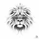 A majestic lion surrounded by a protective shield, symbolizing strength and family unity tattoo design idea