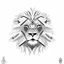 A majestic lion surrounded by a protective shield, symbolizing strength and family unity tattoo design idea