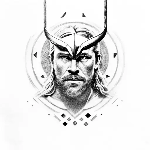 Thor handlet with vikign runes tattoo design idea