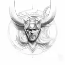 Thor handlet with vikign runes tattoo design idea