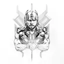 Thor handlet with vikign runes tattoo design idea