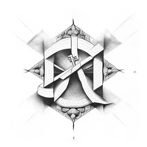 cross composed of the words "verbum caro factum est" tattoo design idea