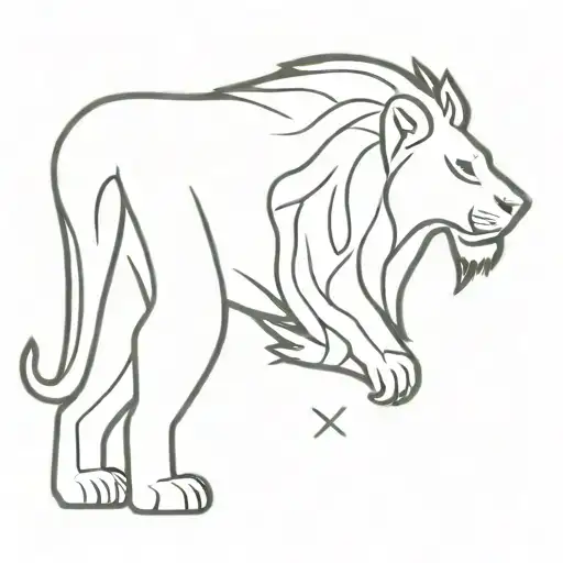 The lion and the chainsaw tattoo design idea