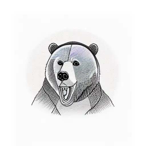 grizzly bear playing the saxophone  tattoo design idea