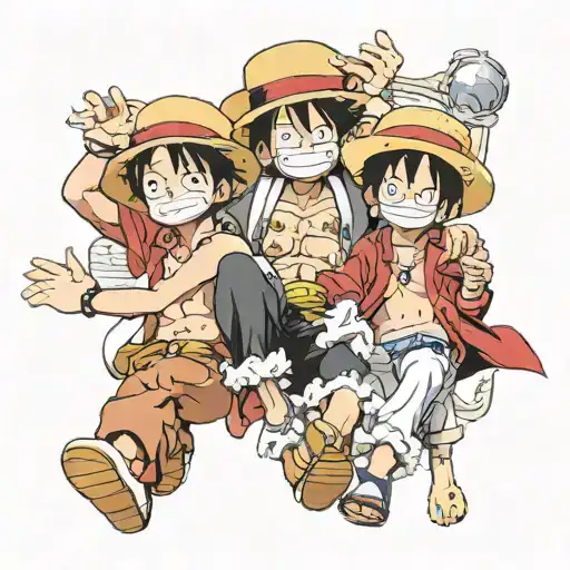 3 Siblings represented by Luffy Ace and Sabo  tattoo design idea