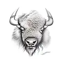 Bison head tattoo design idea