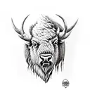Bison head tattoo design idea