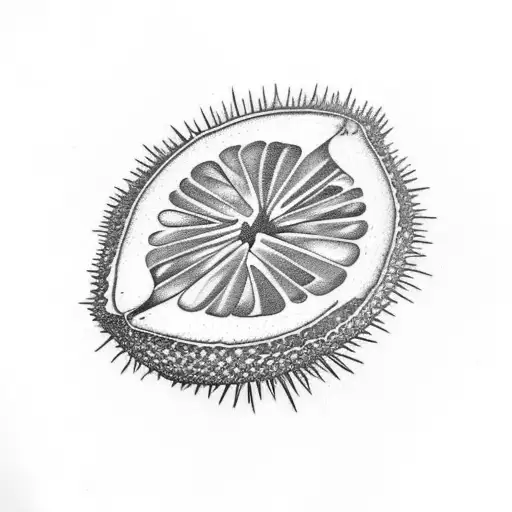 Half a kiwi fruit tattoo design idea