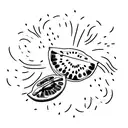 Half a kiwi fruit tattoo design idea