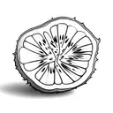 Half a kiwi fruit tattoo design idea