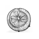 Half a kiwi fruit tattoo design idea