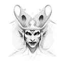 jester half body sideview tattoo design idea