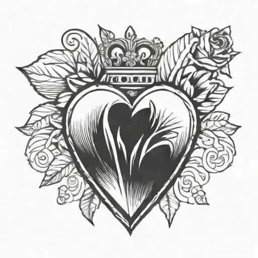 immaculate heart shape tattoo design idea