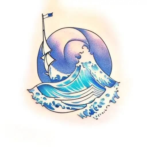 ocean wave  tattoo design idea