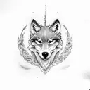 wolf head dragon tattoo design idea