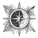 compass with family coordinates  tattoo design idea