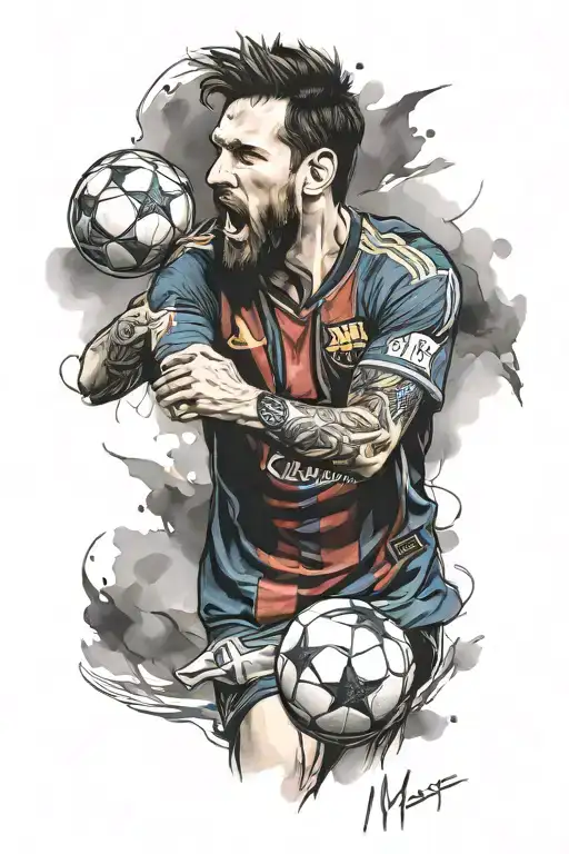 Messi, football   tattoo design idea
