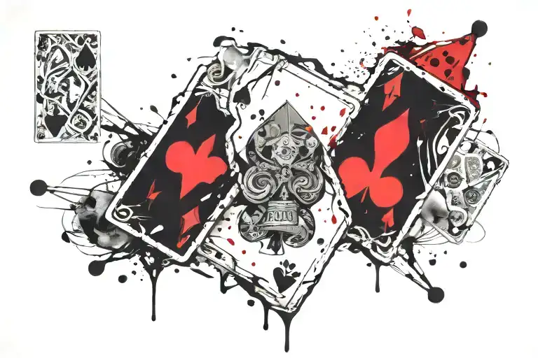merges the card the ace of spades with the 2 and 7 tattoo design idea