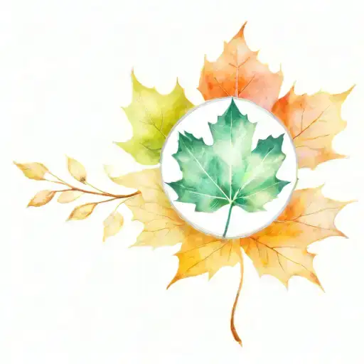maple leaf with silver medal intertwined tattoo design idea