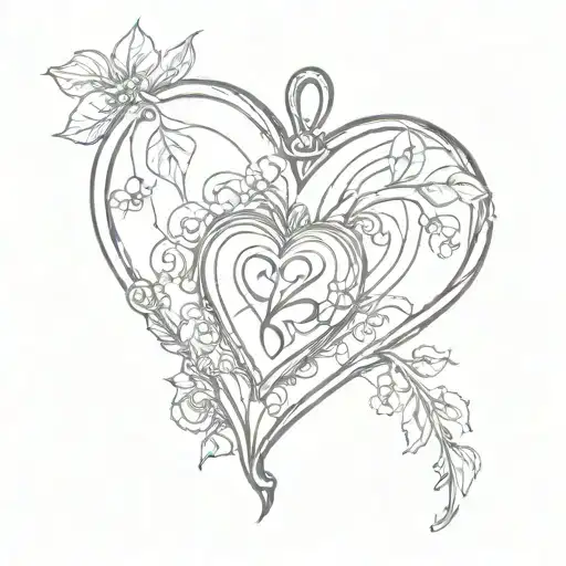 heart locket with birthdates   tattoo design idea