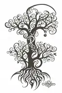 Tree of Life Growing to Show my Family history of a Scotist, Ireish, German, French, Ukrainian and Canadian Haratage.  tattoo design idea