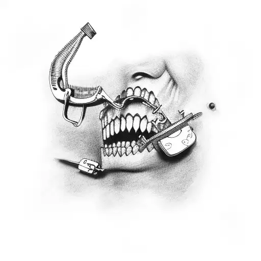 dentist With letter B And D tattoo design idea