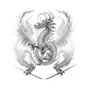 A fierce dragon wrapped around a Japanese armor, symbolizing strength and protection tattoo design idea