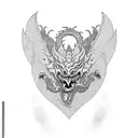 A fierce dragon wrapped around a Japanese armor, symbolizing strength and protection tattoo design idea