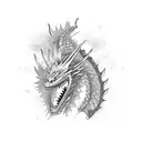 A fierce dragon wrapped around a Japanese armor, symbolizing strength and protection tattoo design idea