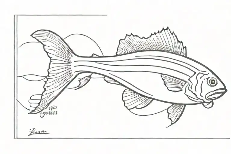 striped bass fish tattoo design idea