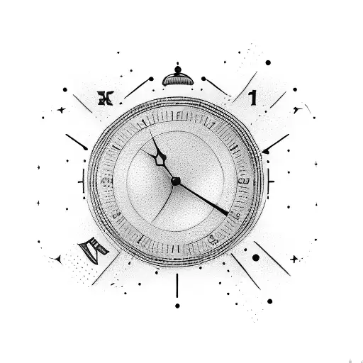 clock with birth time tattoo design idea
