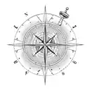 A dotwork globe with a compass and steering wheel intertwined, symbolizing the passion for both travel and driving tattoo design idea