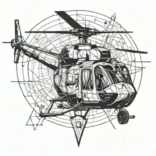 helicopter tattoo design idea
