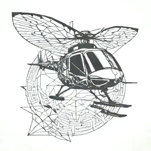 helicopter wings tattoo design idea