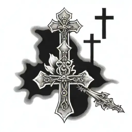 crosses for my friends who died last year with dates. January 24,2023 and April 11,2023  tattoo design idea