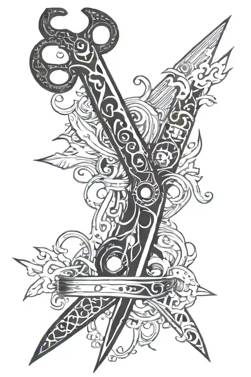 scissors cutting film strip tattoo design idea