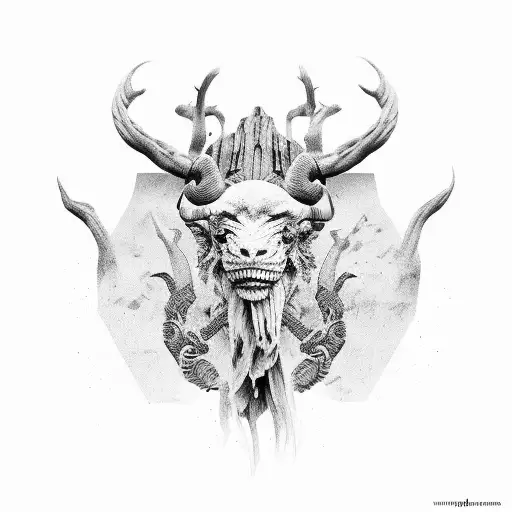 borrego con una cruz tattoo design idea