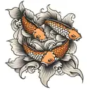 3 koi fish family tattoo design idea
