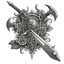 garden of Eden gate and sword tattoo tattoo design idea