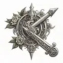garden of Eden gate and sword tattoo tattoo design idea