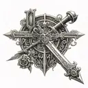 garden of Eden gate and sword tattoo tattoo design idea