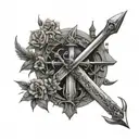 garden of Eden gate and sword tattoo tattoo design idea